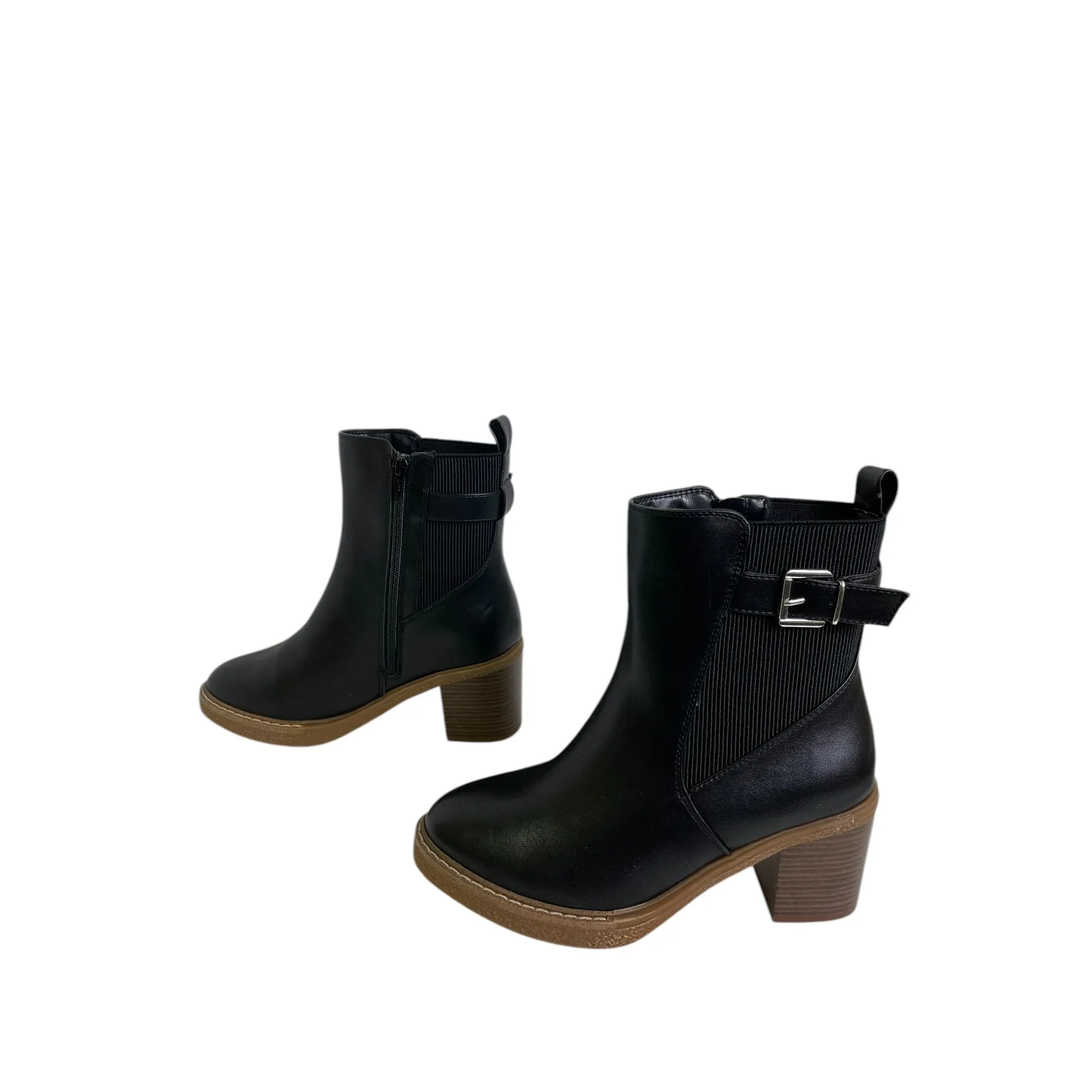 Boots Ankle Heels By Cme In Black, Size:7