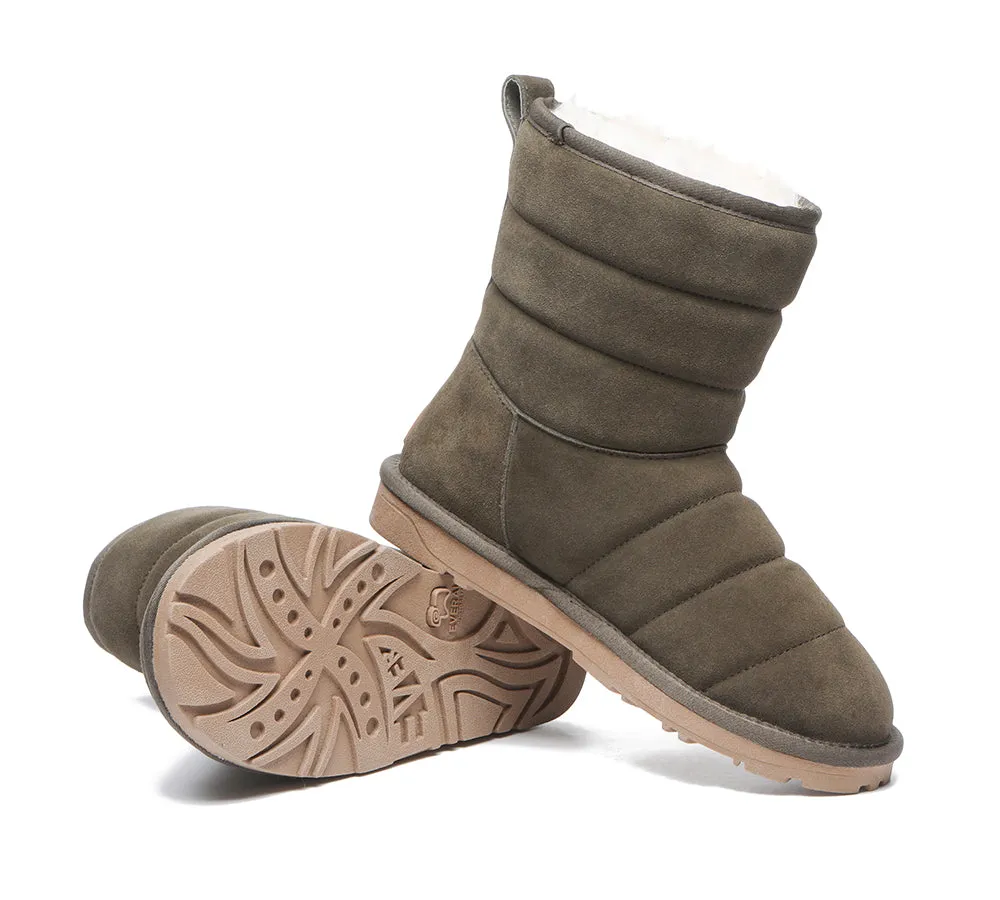 EVERAU® Short Sheepskin Boots Women Puffer