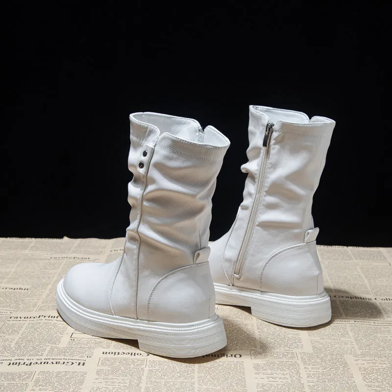 Leisure Fashion Solid Leather Martin Boots