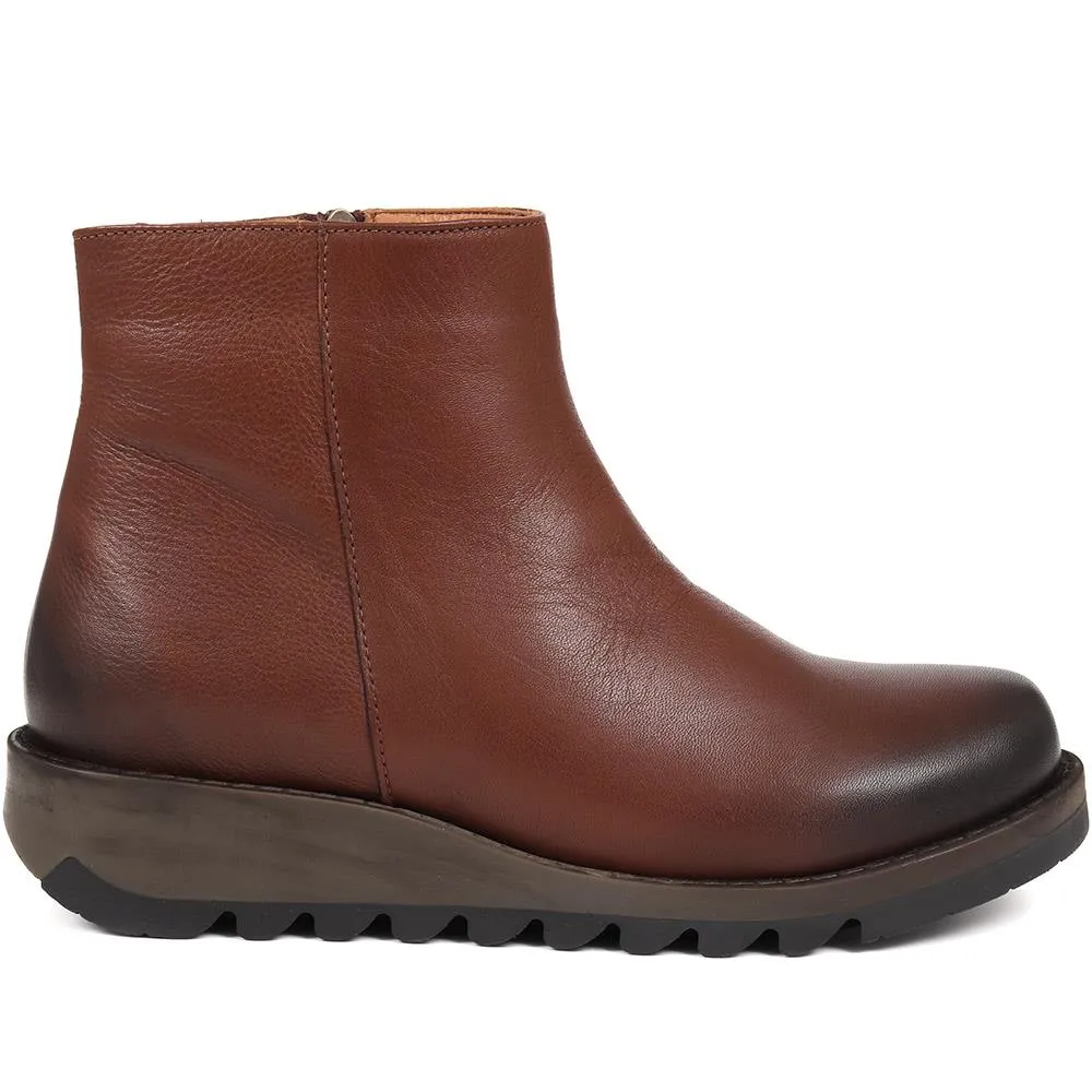 MARIANE Leather Wedge Ankle Boots - MARIANE / 324 330
