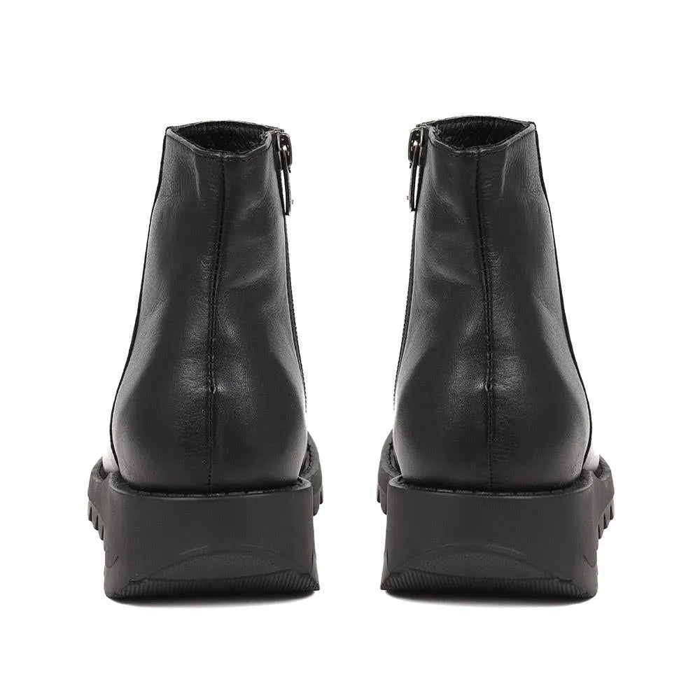 MARIANE Leather Wedge Ankle Boots - MARIANE / 324 330