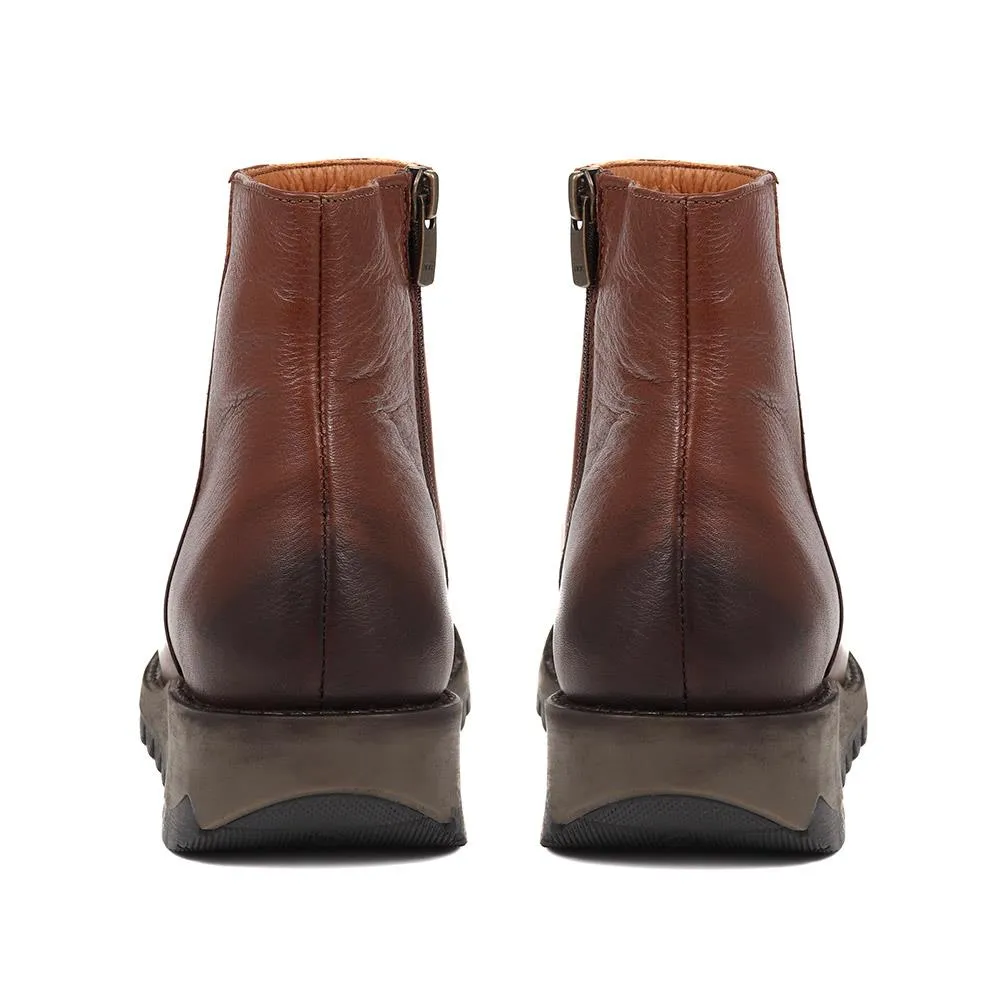 MARIANE Leather Wedge Ankle Boots - MARIANE / 324 330