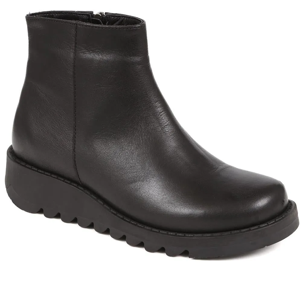 MARIANE Leather Wedge Ankle Boots - MARIANE / 324 330