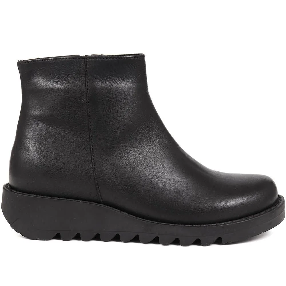 MARIANE Leather Wedge Ankle Boots - MARIANE / 324 330