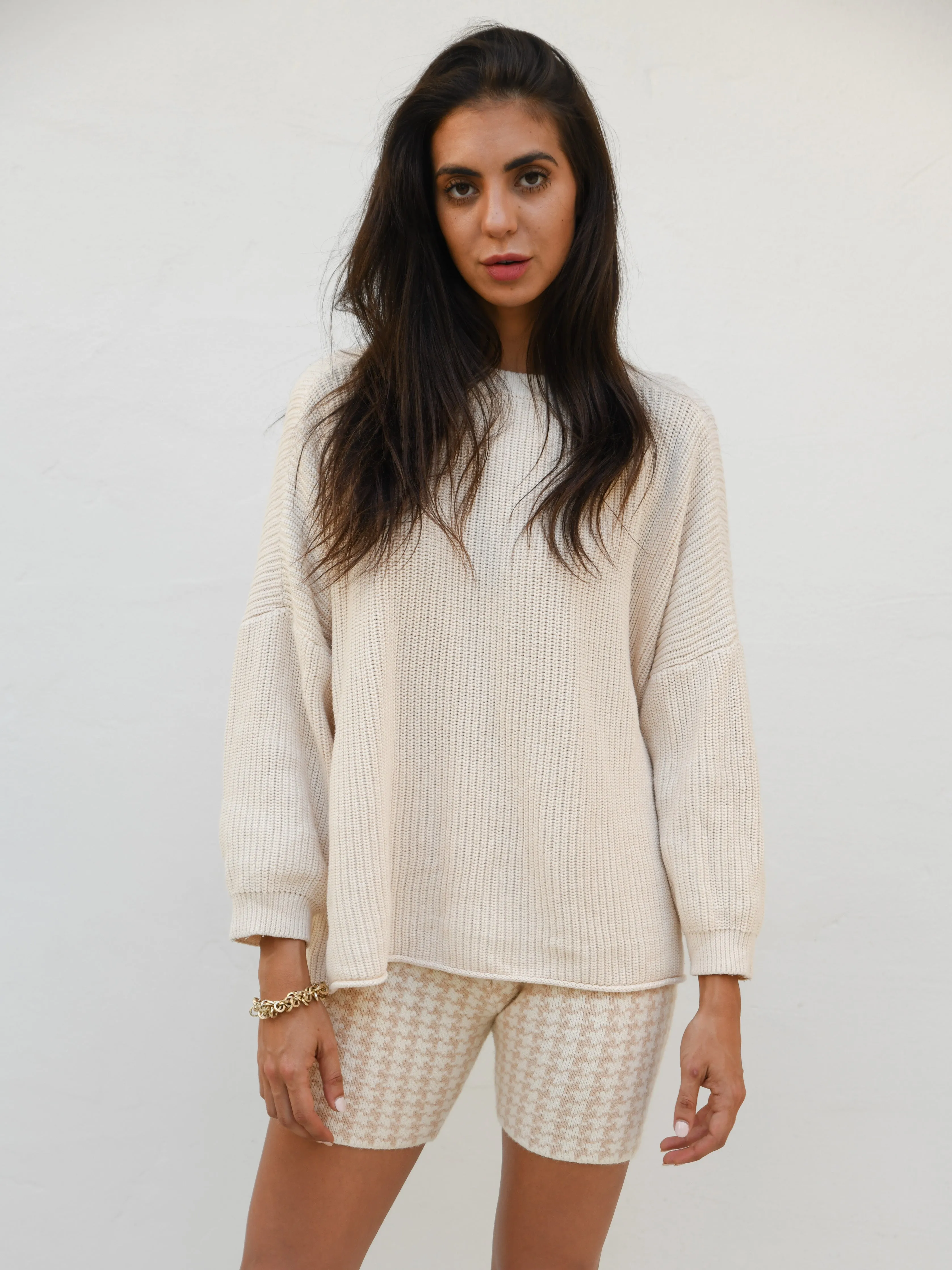 PIA OVERSIZED COTTON KNIT JUMPER- SNOW