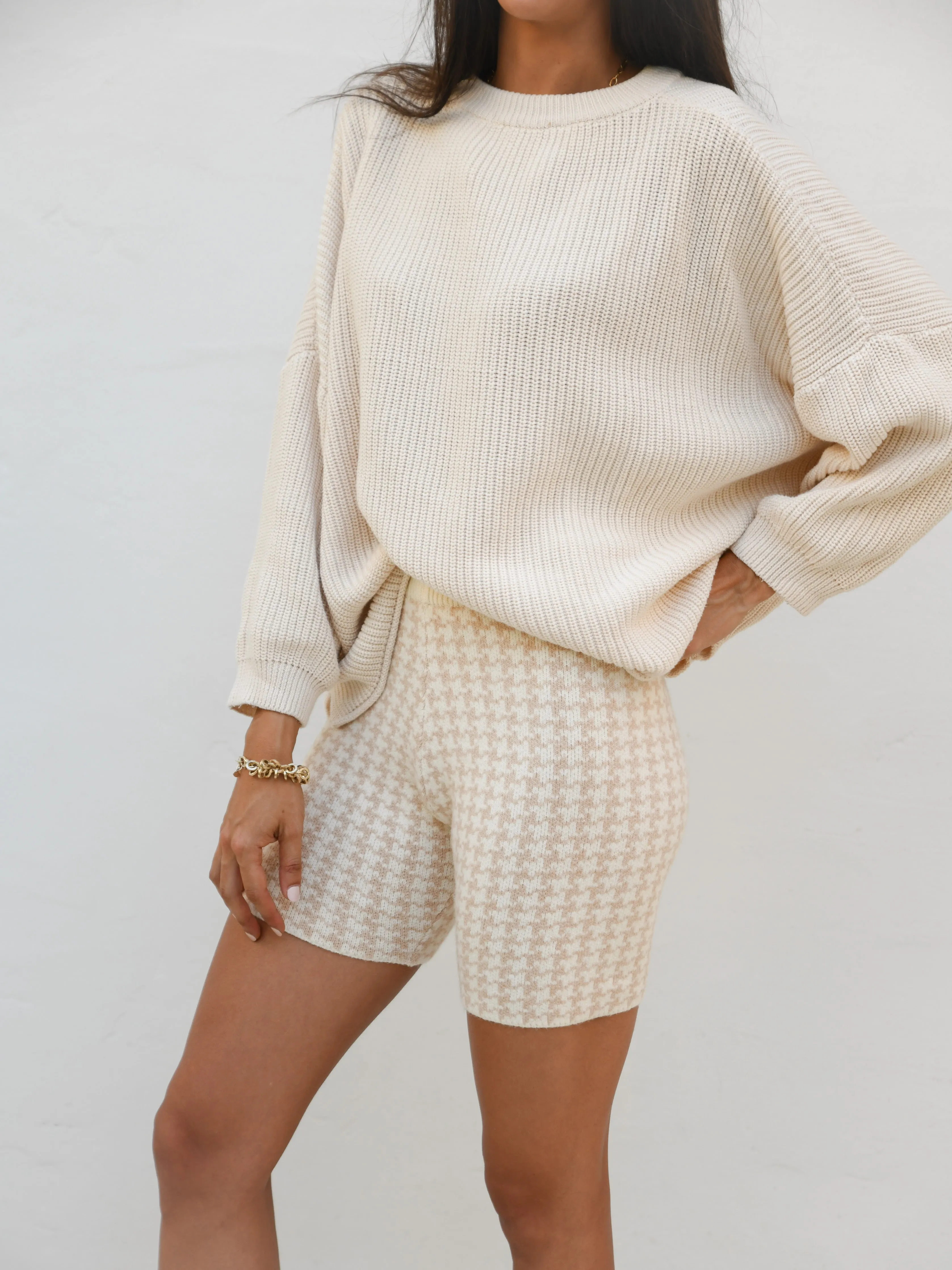 PIA OVERSIZED COTTON KNIT JUMPER- SNOW