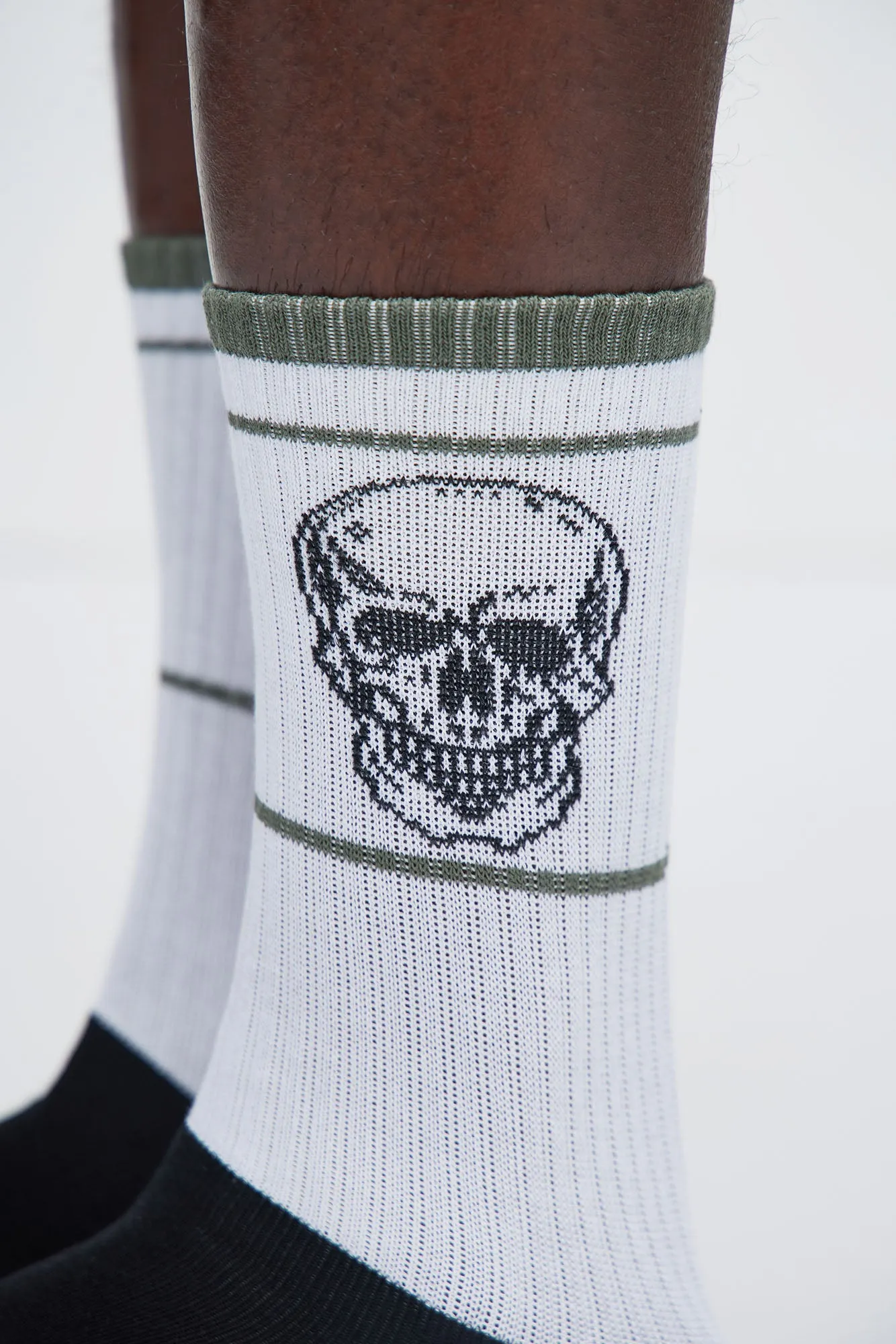 Skeleton Stripes Socks 2 Pack - Green/combo
