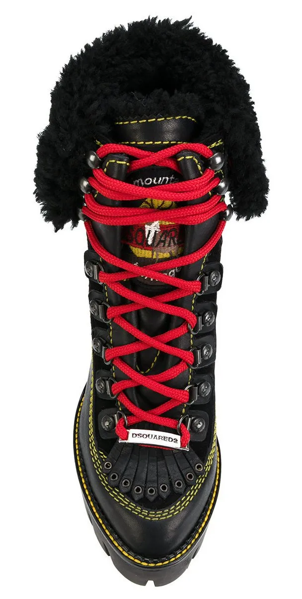 'Stivale' Ankle Boots, Black Fur