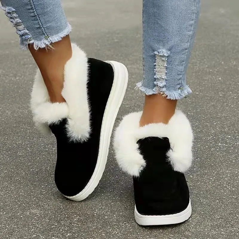 Warm Plush Fur Snow Ankle Boots