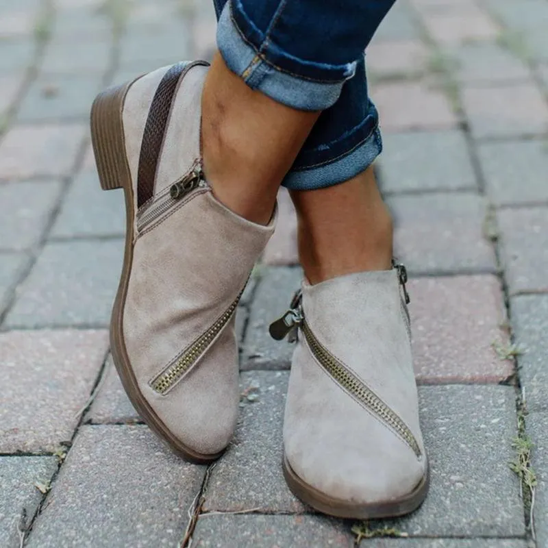 Women chelsea boots square heel belt martin boots