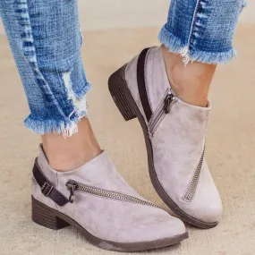 Women chelsea boots square heel belt martin boots