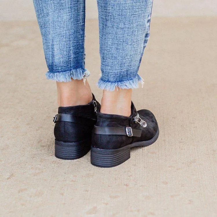 Women chelsea boots square heel belt martin boots